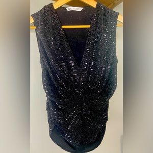 Zara sequin top Sz XS